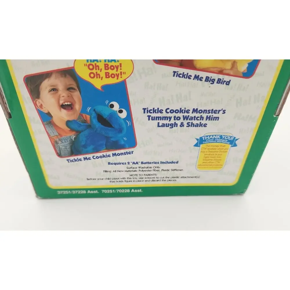 Sesame Street Ernie Vintage Plush Tyco 1996 Tickle Me Laugh Vibrate Kid Toy Work